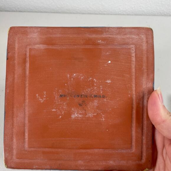 Mackenzie Childs 6X6 & 4X4 Aaslmeer Tiles Trivet Tulips Pastel Floral set of 2 - Picture 6 of 8